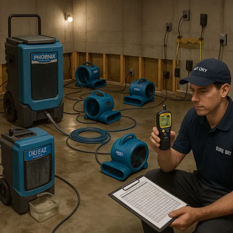 Structural Drying and Dehumidification process in Newcomerstown, OH